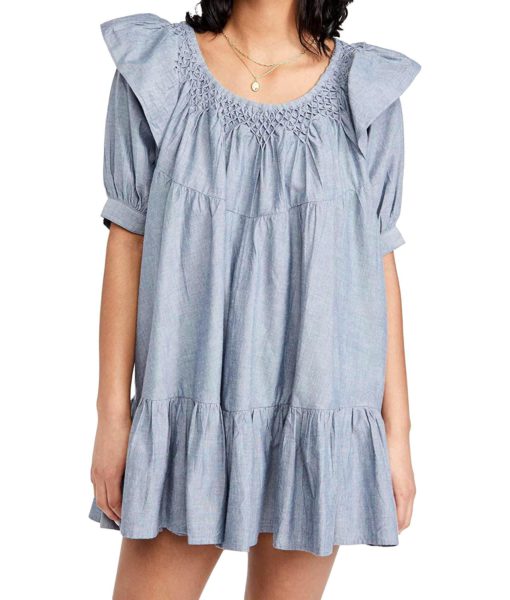 View 1 of 6 Free People Women's Amelie Mini Dress Denim in Indigo