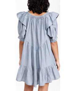 View 3 of 6 Free People Women's Amelie Mini Dress Denim in Indigo