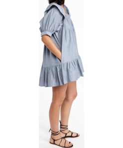 View 4 of 6 Free People Women's Amelie Mini Dress Denim in Indigo