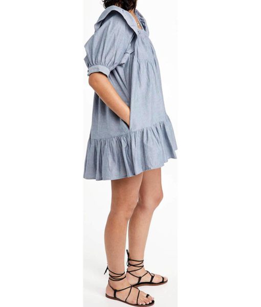 View 4 of 6 Free People Women's Amelie Mini Dress Denim in Indigo