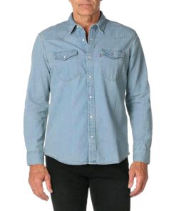 View 3 of 3 Levi's Men Classic Western Shirt in Stonewash Takedown-Blue