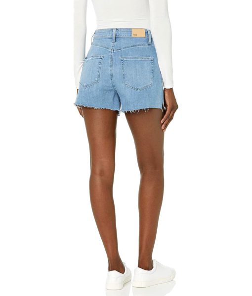 View 2 of 2 PAIGE Women's Dani Short raw Hem High Rise in Ratatouille Destructed