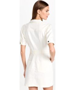 View 3 of 6 PAIGE Women's Mayslie Denim Dress Blank Canvas in White