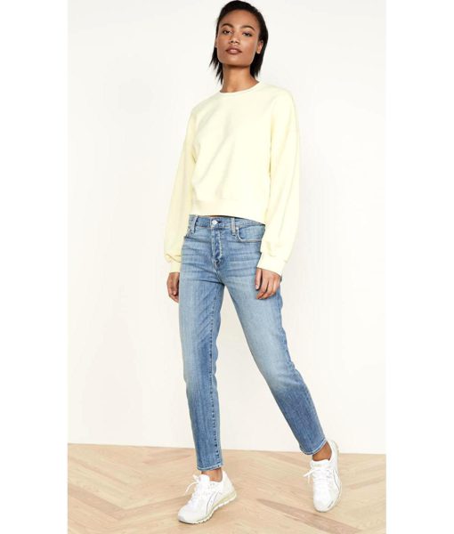 View 5 of 6 7 For All Mankind Josefina Slim Boyfriend Jeans in Broken Twill Light