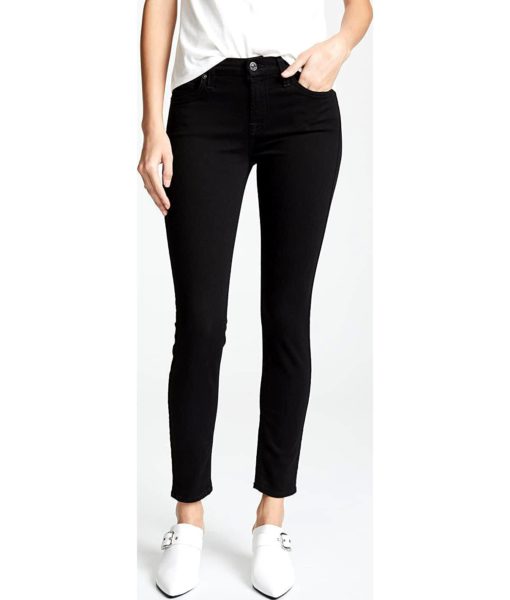 View 2 of 6 7 For All Mankind Women's Ankle Skinny Jeans in Black