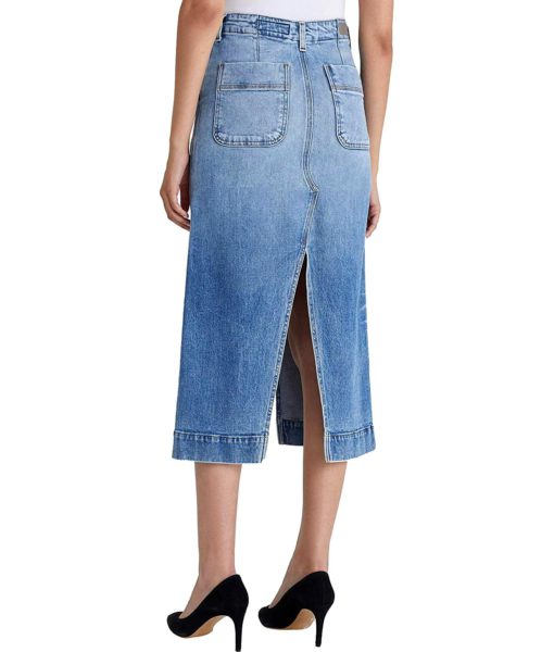 View 2 of 4 AG Adriano Goldschmied Lana Denim Workwear MIDI Length Skirt