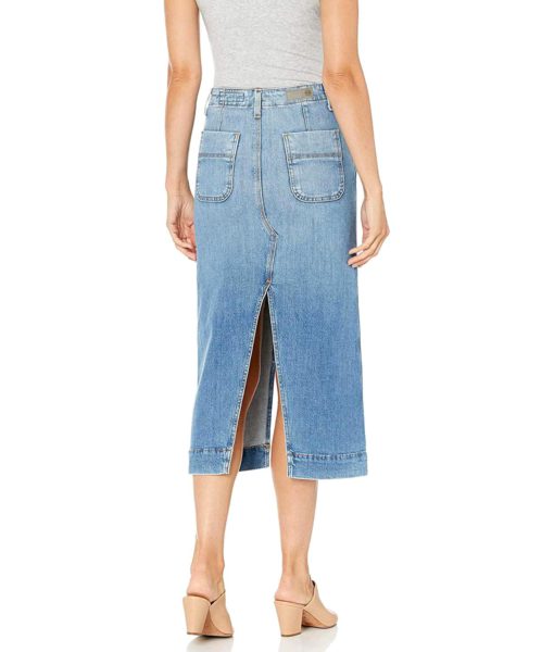 View 3 of 4 AG Adriano Goldschmied Lana Denim Workwear MIDI Length Skirt