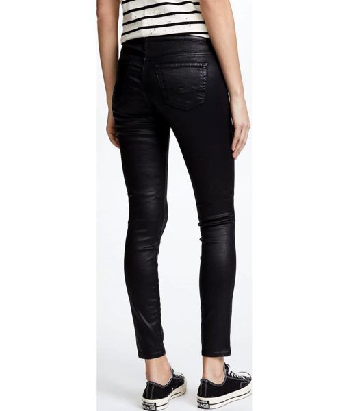 View 3 of 6 AG Adriano Goldschmied Women The Legging Ankle Jean in Super Black Leatherette