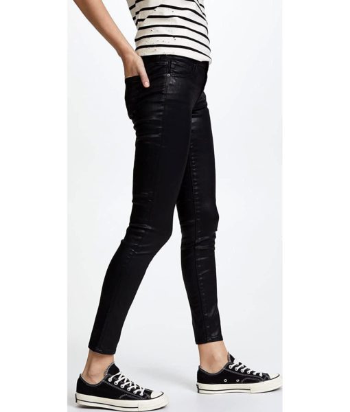 View 4 of 6 AG Adriano Goldschmied Women The Legging Ankle Jean in Super Black Leatherette