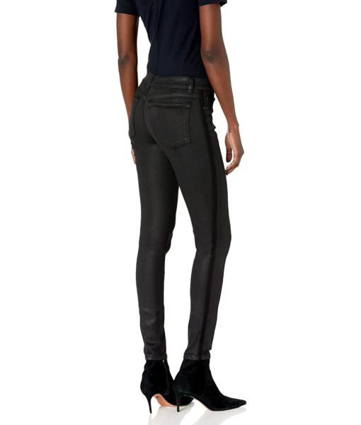 View 2 of 2 DL1961 Florence Instasculpt Skinny Fit Jean in Black Coated Stripe