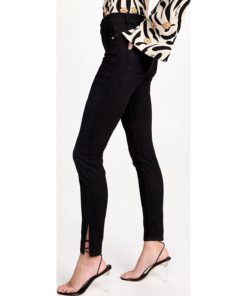 View 4 of 6 FRAME Le High Skinny Jeans in Corvo Slit