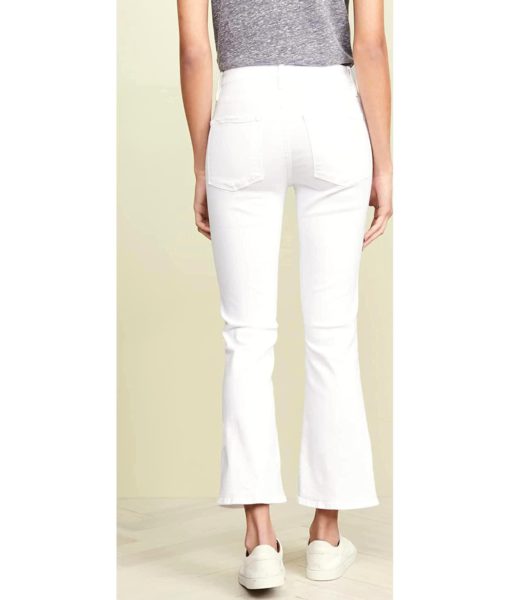 View 3 of 6 FRAME Women's Le Crop Mini Boot Cut Jeans in Blanc