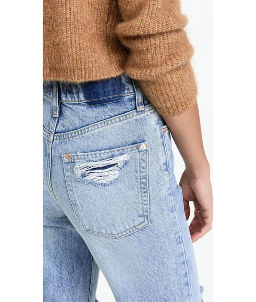 View 6 of 6 Free People Tapered Baggy Boyfriend Jeans in Mid Century Blue