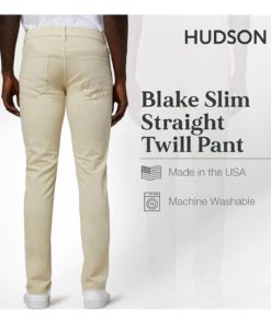 View 3 of 3 HUDSON Jeans Blake Slim Straight Twill Pant RP in Beige