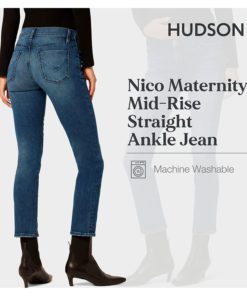 View 3 of 3 HUDSON Jeans Nico Straight Ankle Maternity Jean in Head Over Heels