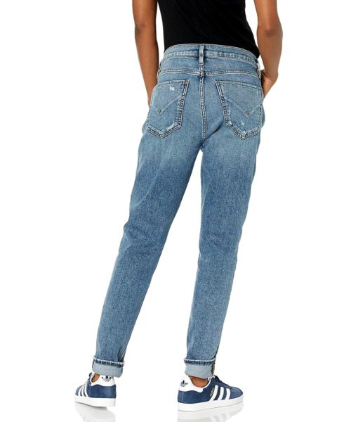 View 2 of 2 HUDSON Jeans Women's Lana Slim Boyfriend Ankle Jean with Rolled Hem in Everlast