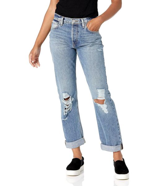 View 1 of 2 HUDSON Jeans Women's Thalia Cropped Boyfriend Jean in Feel Alive