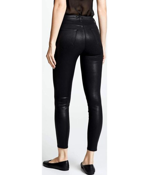 View 3 of 6 L'agence Women's Margot Coated Skinny Jeans in Black