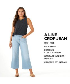 View 6 of 6 Lee High-Rise Relaxed Fit A Line Crop Jean in Watchet