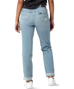 View 3 of 6 Lee Women's Mid Rise Boyfriend Jean in One Tone DX