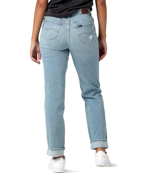 View 3 of 6 Lee Women's Mid Rise Boyfriend Jean in One Tone DX