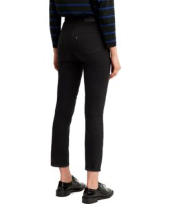 View 3 of 3 Levi's 724 High Rise Straight Crop Jeans in Soft Black