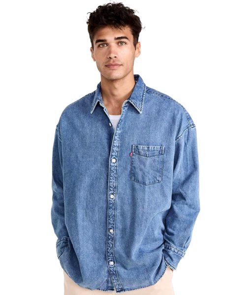 View 1 of 6 Levi's Men's The Slouchy Denim Shirt in Slouchy Stone