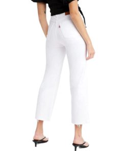 View 3 of 3 Levi's Women's Premium Ribcage Straight Ankle Jeans in Cloud Over-White