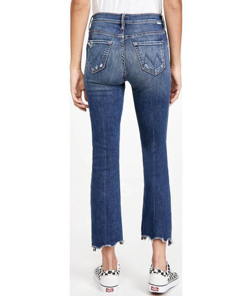 View 3 of 6 MOTHER Women's The Insider Crop Step Chew Jeans in Dancing On Coals