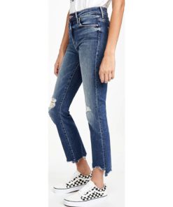 View 4 of 6 MOTHER Women's The Insider Crop Step Chew Jeans in Dancing On Coals