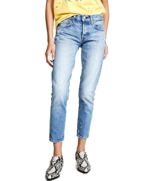 View 1 of 6 MOUSSY VINTAGE MV Magee Tapered Jeans in Light Blue