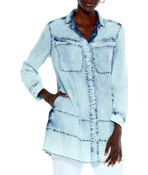 View 1 of 1 NIC+ZOE Women's Skies Shirt in Pale Denim