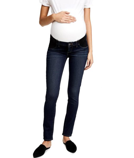 View 1 of 5 PAIGE Denim Women's Transcend Verdugo Ultra Skinny Maternity Jeans in Nottingham Blue