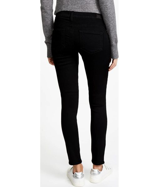 View 3 of 5 PAIGE Transcend Verdugo Ultra Skinny Maternity Jeans in Black Shadow