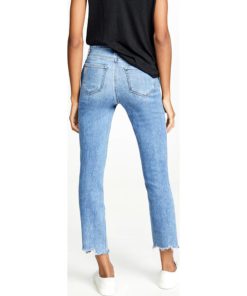 View 3 of 6 PAIGE Women's Cindy Jeans with Destroyed Hem in Mel Blue