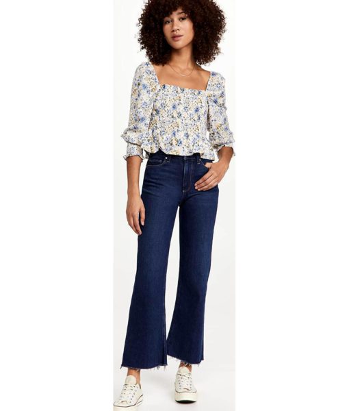 View 5 of 6 PAIGE Women's Leenah Ankle Jeans in Gracie Lou