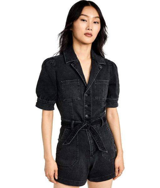 View 1 of 6 PAIGE Women's Mayslie Romper in Dark Matter