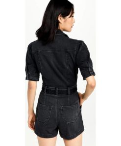 View 3 of 6 PAIGE Women's Mayslie Romper in Dark Matter