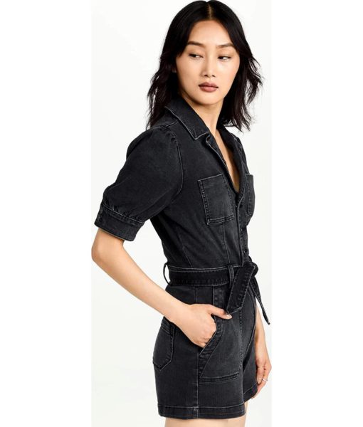 View 4 of 6 PAIGE Women's Mayslie Romper in Dark Matter