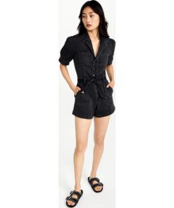 View 5 of 6 PAIGE Women's Mayslie Romper in Dark Matter