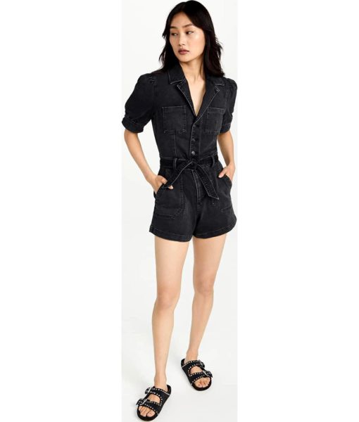 View 5 of 6 PAIGE Women's Mayslie Romper in Dark Matter