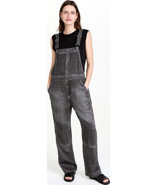 View 2 of 6 Rag & Bone Women's Miramar Overalls in Black Magic