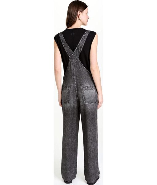 View 3 of 6 Rag & Bone Women's Miramar Overalls in Black Magic