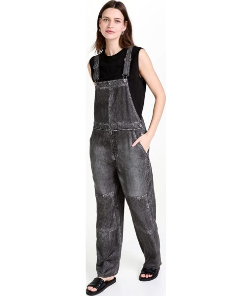 View 5 of 6 Rag & Bone Women's Miramar Overalls in Black Magic