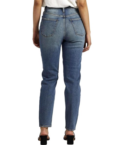 View 3 of 3 Silver Jeans Co. High Rise Tapered Leg Mom Jeans in Blue