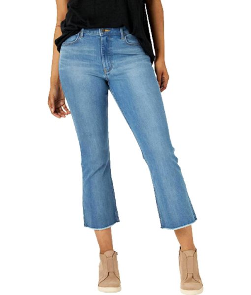 View 1 of 4 Wrangler Kick Flare High Rise Crop Jean in Rocky