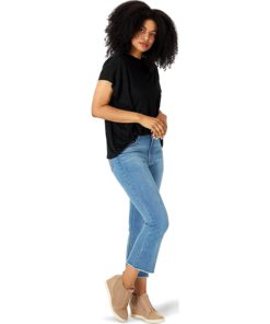 View 4 of 4 Wrangler Kick Flare High Rise Crop Jean in Rocky