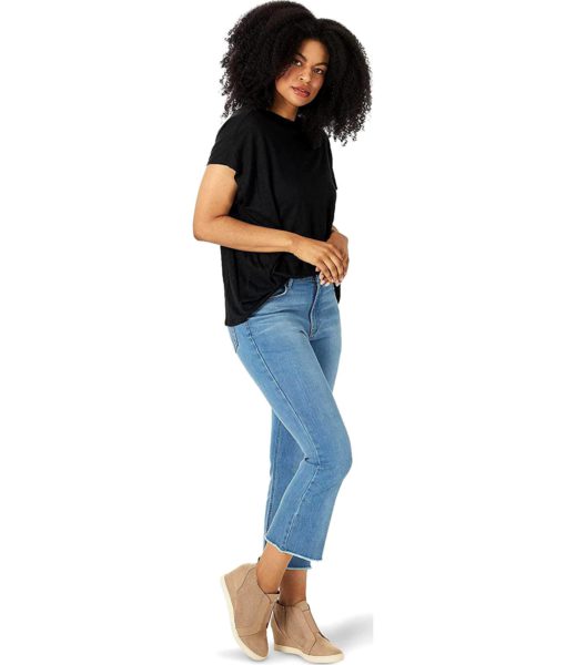 View 4 of 4 Wrangler Kick Flare High Rise Crop Jean in Rocky