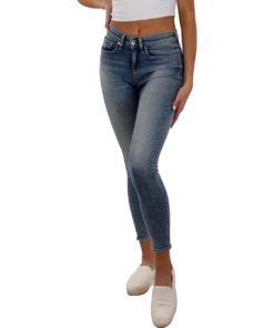 View 1 of 2 rag & bone Womens Cate Mid-Rise Ankle Skinny Jeans in Collins