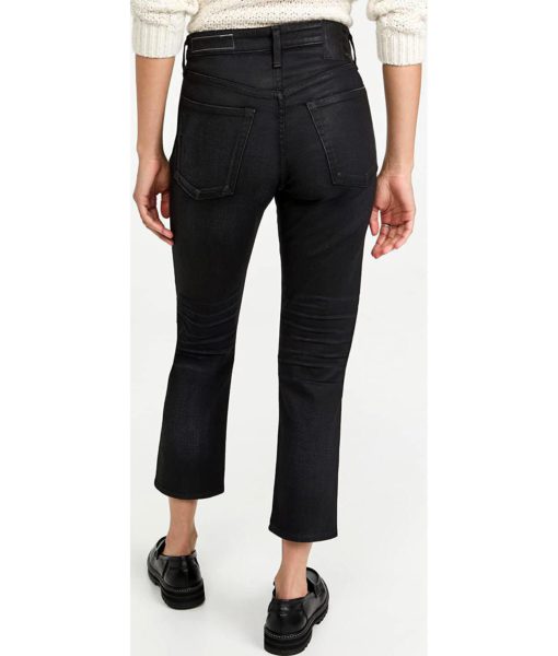 View 3 of 6 rag & bone Women's Maya High Rise Ankle Slim Jeans in Worn Black